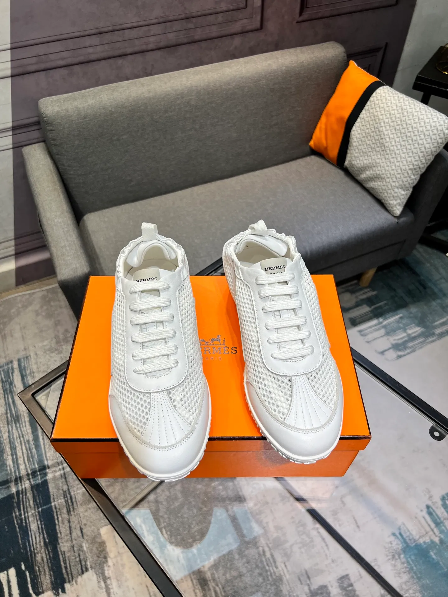 Men's shoes 💰700 [HERMES] Hermès - High-end quality original order 🔍🔍 - Upper: 🔝 cowhide suede splicing design - Inner lining: imported mixed sheepskin - Outsole: TPR foam · Rubber: two-color combined molding outsole - Super high quality control · Fine workmanship: highlighted (high-end, luxury, grade) -Size: 38-44 (45, 46, can be customized)
